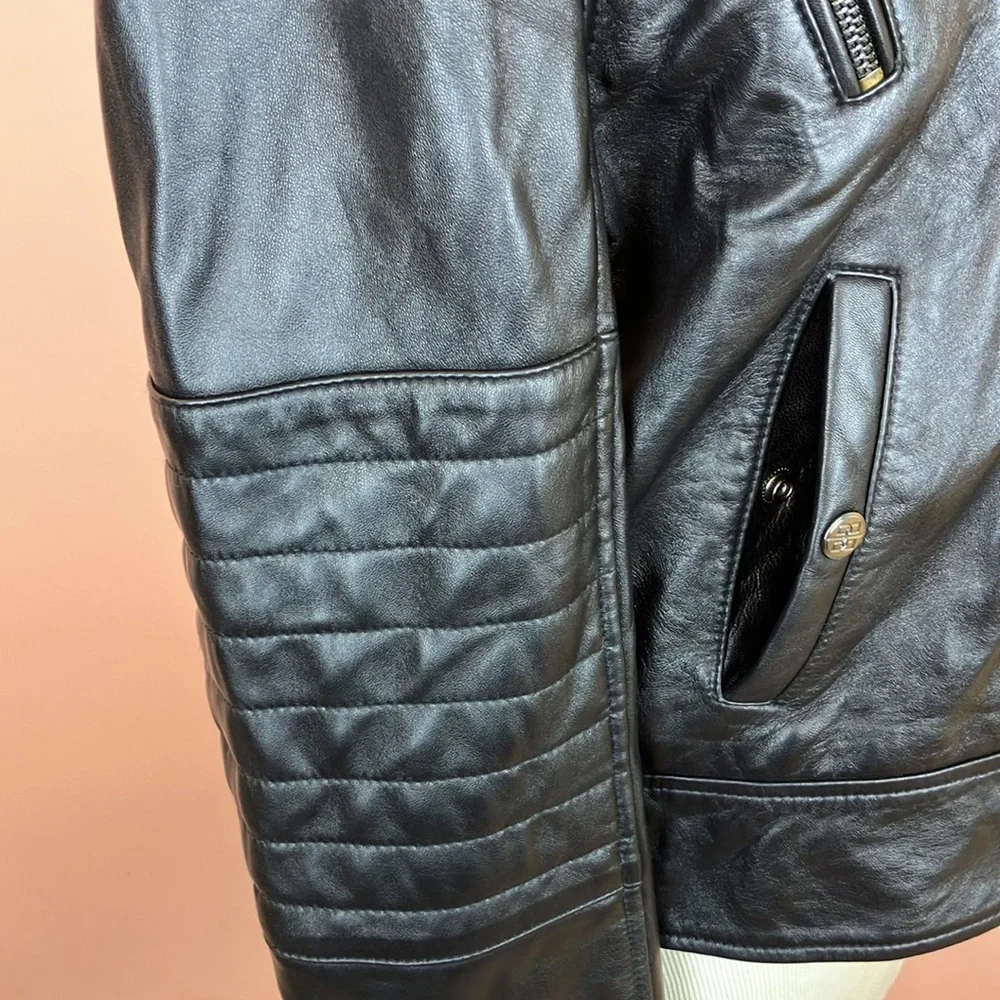 Bolvaint Adelais Lamb Leather Moto Jacket Black Buttery Soft Women's XL